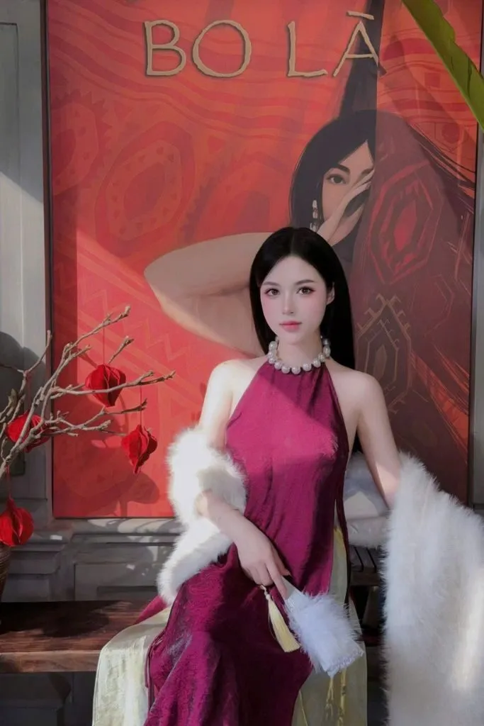 Gái xinh Việt Nam bên bộ yếm hồng cuốn hút